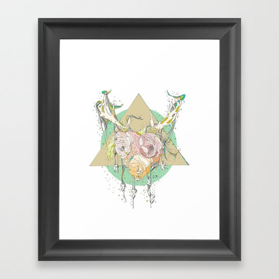 shiny white teeth Framed Art Print