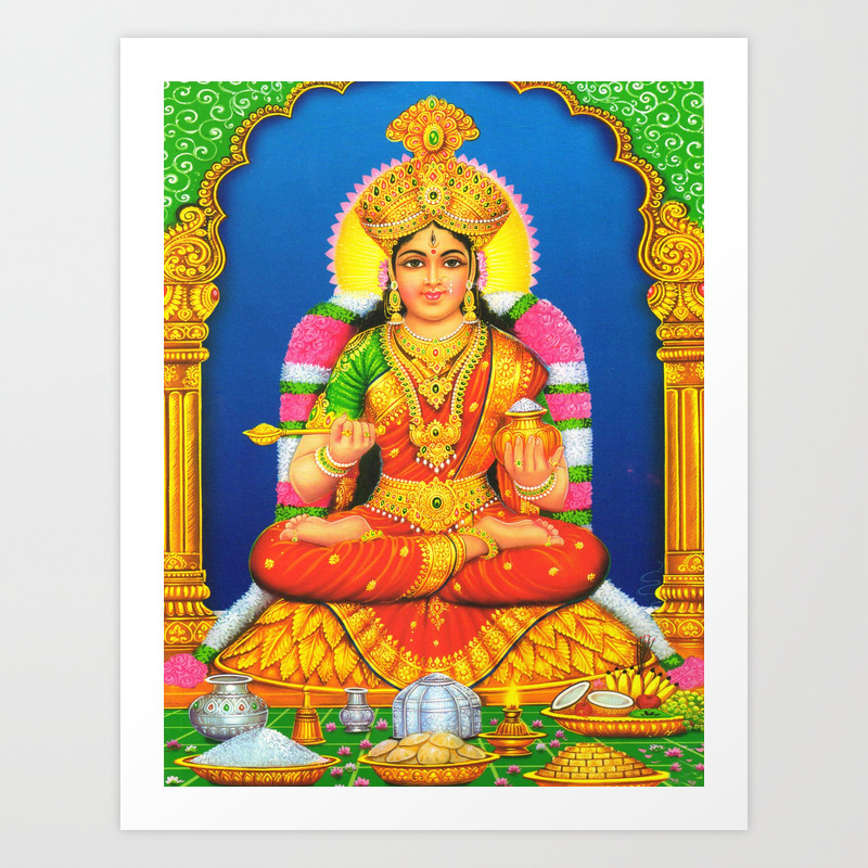 Indian Art Hindu God Lord Annalakshmi Art Print By Shopartpoland