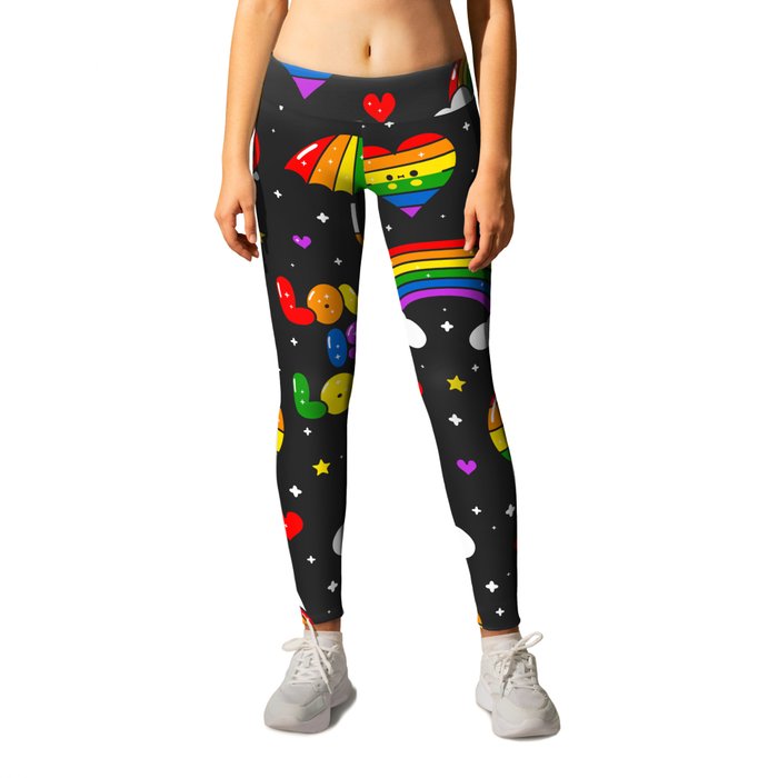 Love is Love Rainbows and Cats Leggings