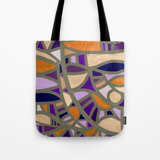 Gaudy Gaudi orange & purple Tote Bag