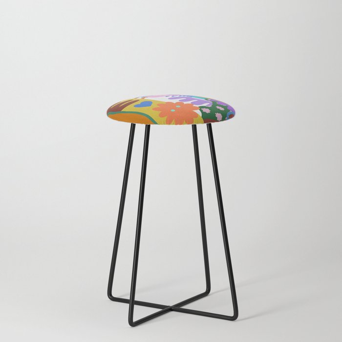 Abstract cat meow 1 Counter Stool