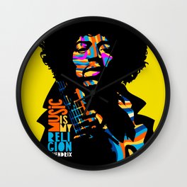 Hendrix Experience Wall Clock | Guitarist, Legend, Musician, Retro, Graphicdesign, Hendrix, Music, Classic, Digital, Jimmyhendrix 