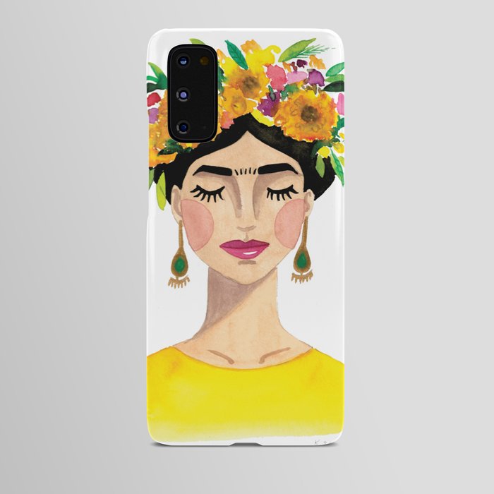 Floral Frida - Yellow Android Case