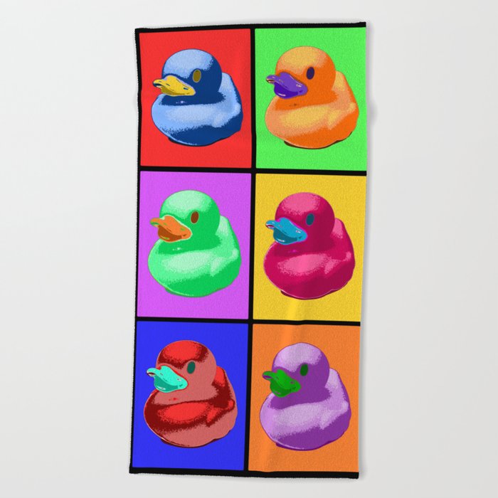 Pop Art Ducky Beach Towel