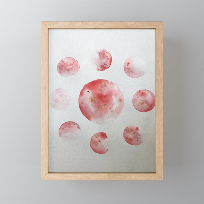 Strawberry Moon Lunar Calendar Framed Mini Art Print