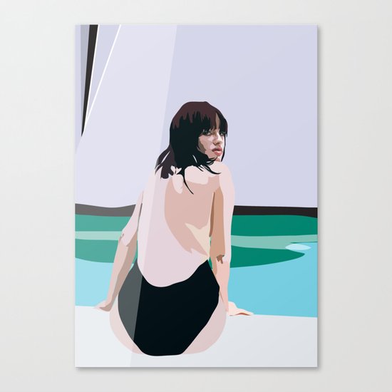 Painted Poolside Canvas Print