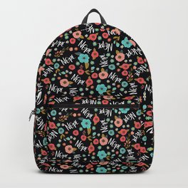 Pretty Not-So-Sweary: Nope, Night Backpack | Pattern, Nope, Floral, Curated, Digital, Drawing 