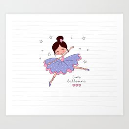 Cute Ballerina 2 Art Print