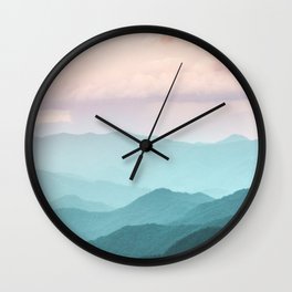 Smoky Mountain National Park Sunset Layers II - Nature Photography Wall Clock