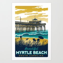 Myrtle Beach South Carolina Vintage travel poster Art Print