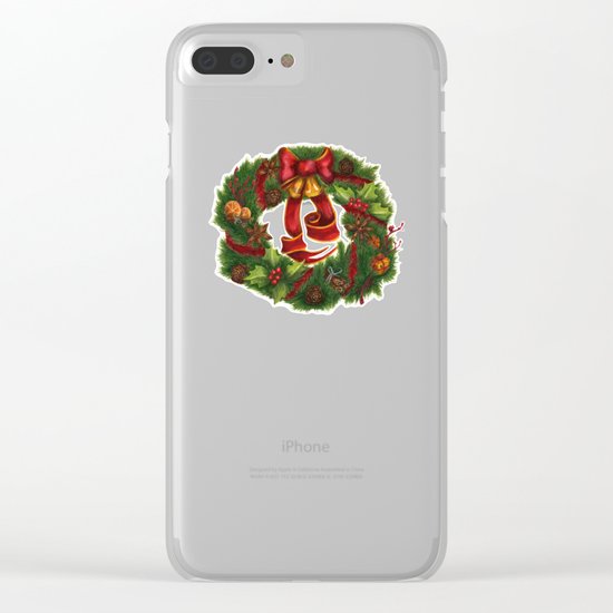 Christmas wreath. Art nouveau. Clear iPhone Case