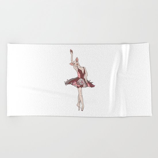 Pig Ballerina Tutu Beach Towel