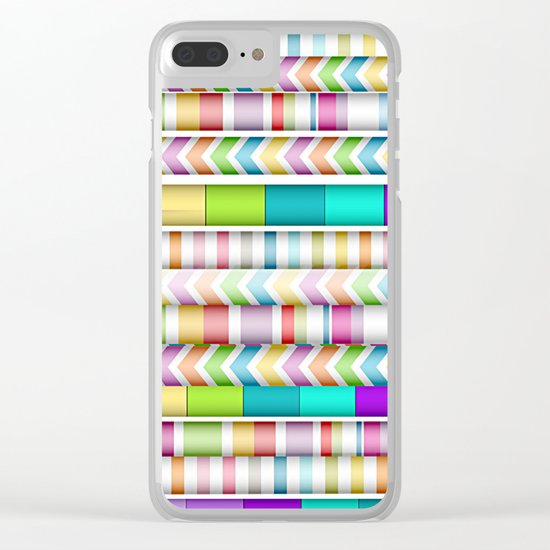 Candy Color Stripes Clear iPhone Case