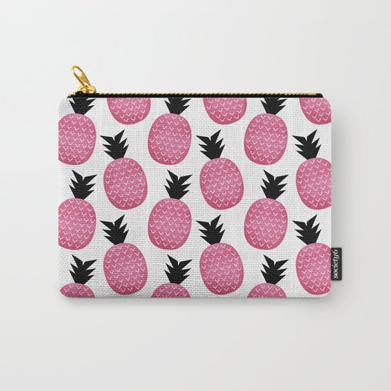 Pretty Pink Pineapple Pattern Carry-All Pouch