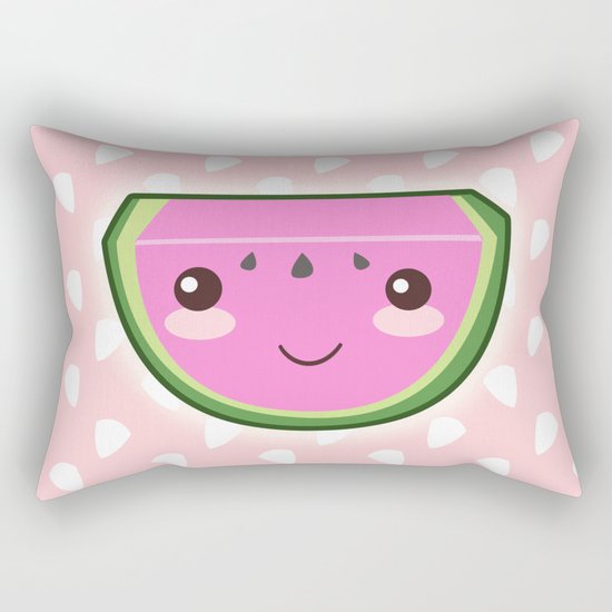 Kawaii Watermelon Rectangular Pillow
