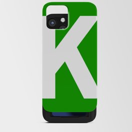Letter K (White & Green) iPhone Card Case