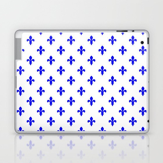 Fleur-de-Lis (Blue & White Pattern) Laptop & iPad Skin
