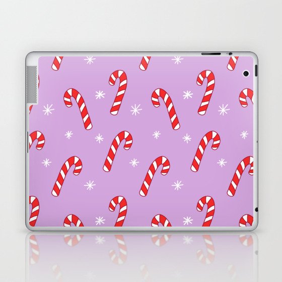Candy Cane Pattern (purple) Laptop & iPad Skin