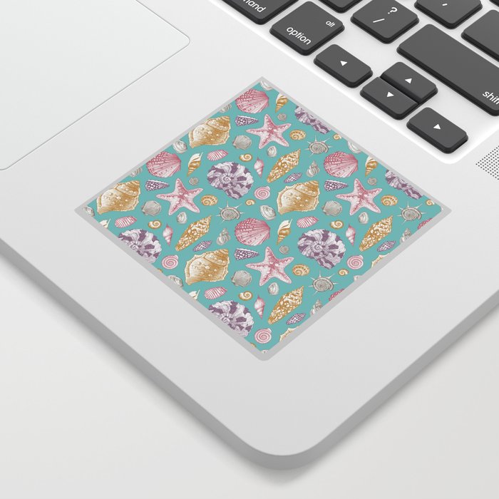 Pretty Pastel Seashell Beach Pattern Sticker