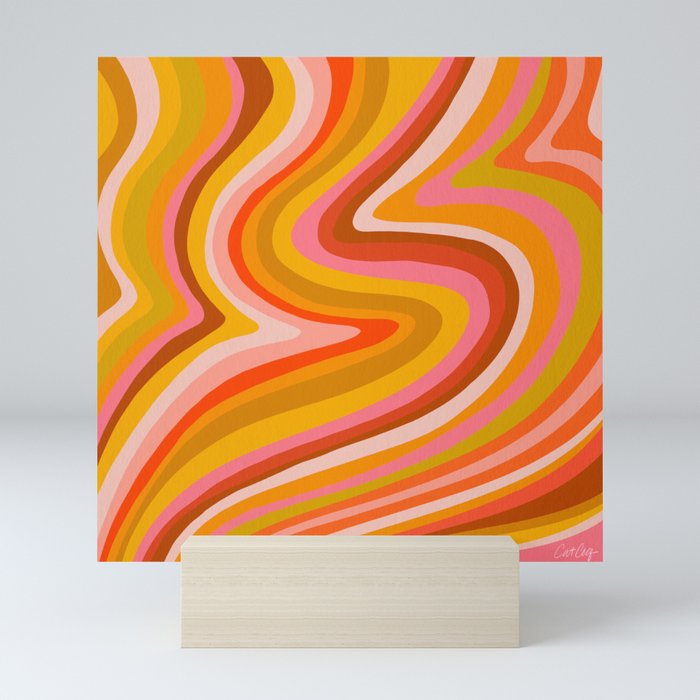 Sunshine Melt – Retro Ochre Mini Art Print