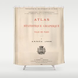 'Atlas Statistique Graphique' French Book Title Page Shower Curtain