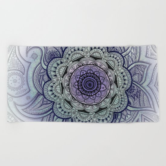 Mandala Purple Beach Towel