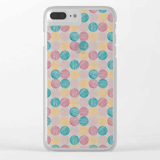 Scrawled Polka Dots Clear iPhone Case