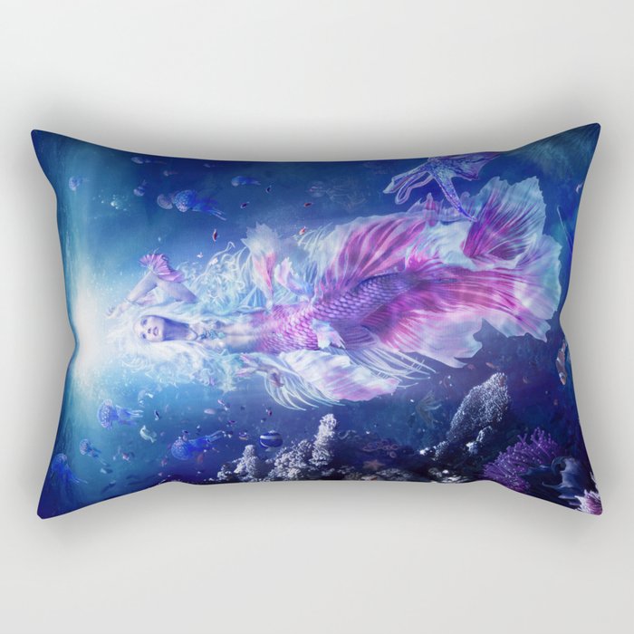 The Mermaid's Encounter Rectangular Pillow