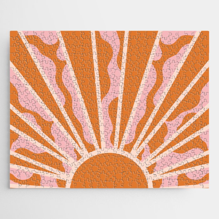 Sunset Swirl Terracotta Jigsaw Puzzle