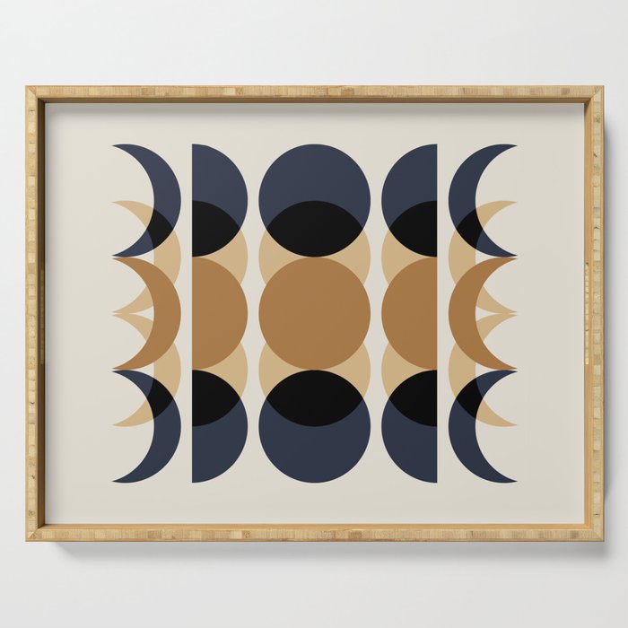 Moon Phases Abstract X Serving Tray