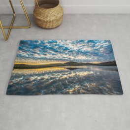 Cloudscape - Scenic Sky Reflection at Lake in Wichita Mountains of Oklahoma Rug