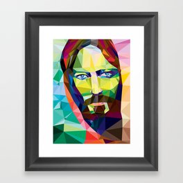 Low Poly Jesus Framed Art Print