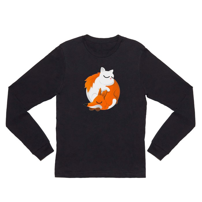 Fox and cat Long Sleeve T Shirt