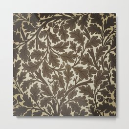The Oaktree Pattern By William Morris - Brown Adaption Metal Print