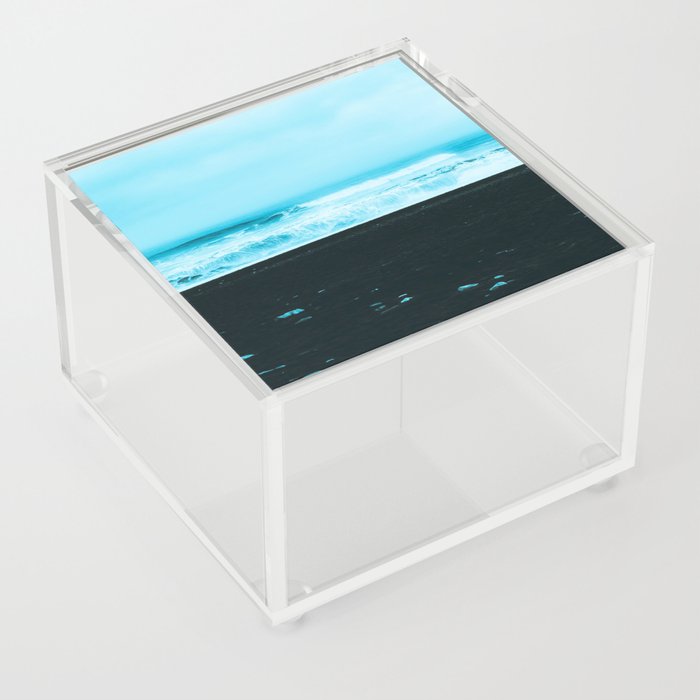 Blue black beach cool Acrylic Box