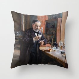 Albert Edelfelt - Portrait of Louis Pasteur Throw Pillow