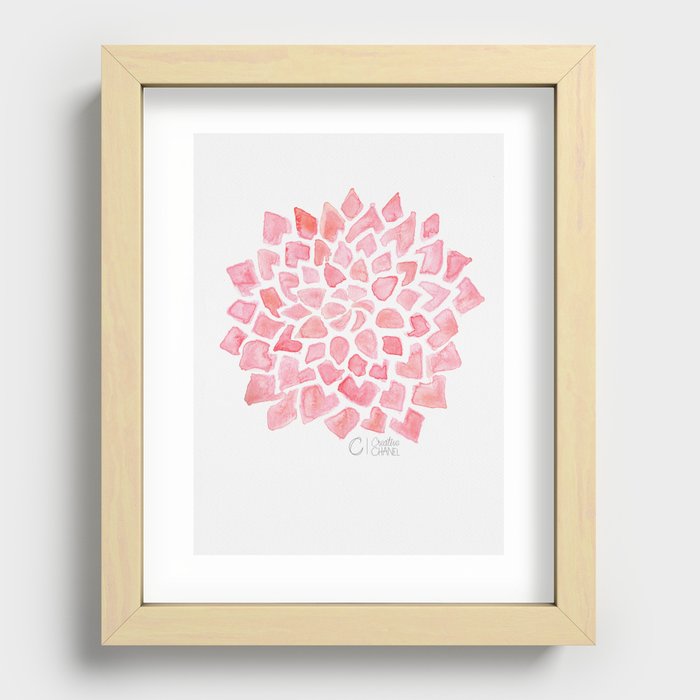 Dahlia Burst Pink Recessed Framed Print