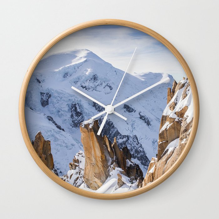 Rocky Snow Mountain Wall Clock