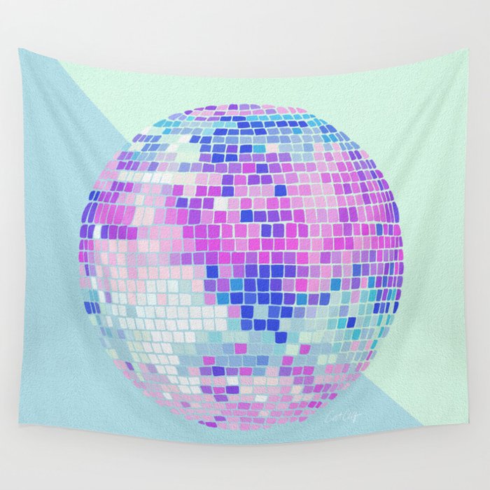 Disco Ball – Indigo Wall Tapestry