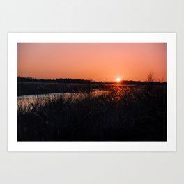 Sunset landscape Netherlands  Art Print