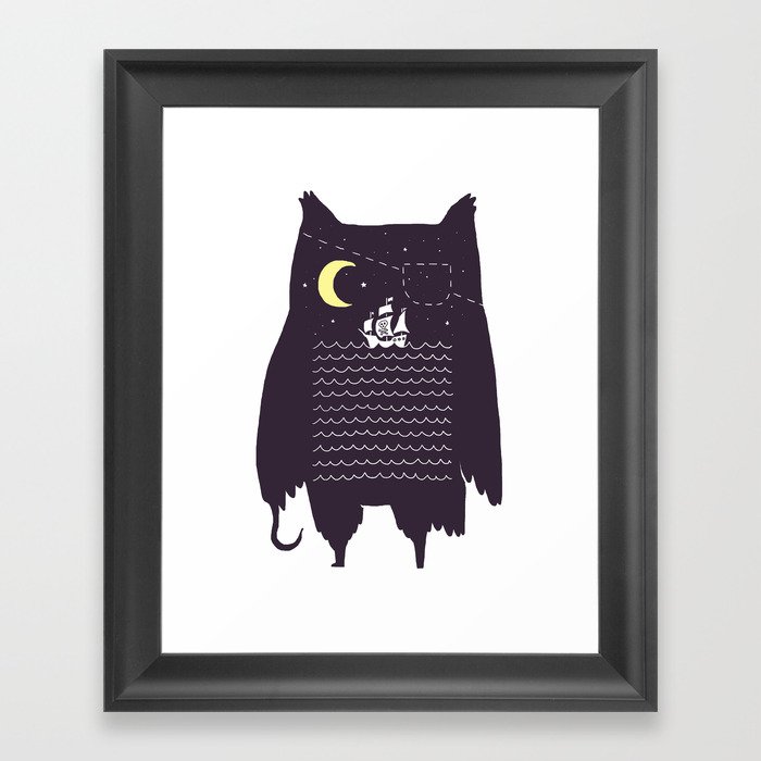Pirate owl Framed Art Print