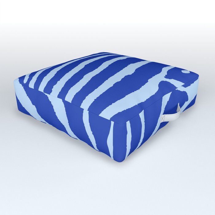 Zebra Wild Animal Print 270 Blue Outdoor Floor Cushion
