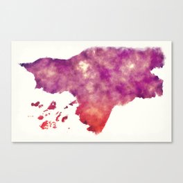 Guinea Bissau watercolor map in front of a white background Canvas Print