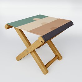 Abstraction_SUNSET_SUNRISE_COLOR_HORIZON_POP_ART_M0215A Folding Stool