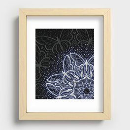 Butterflies - Distressed Shaded Mandala Recessed Framed Print