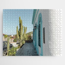 Mexico Photography - Nice White And Turquoise House Jigsaw Puzzle