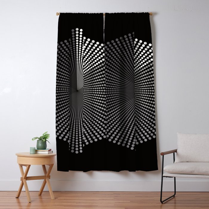 Octagon Infinity Dots Gray Blackout Curtain By Robotdoodles