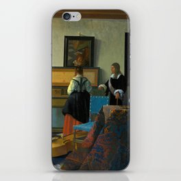 The Music Lesson, 1662-1663 by Johannes Vermeer iPhone Skin