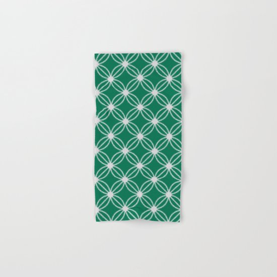 Abstract Circle Dots Green Hand & Bath Towel