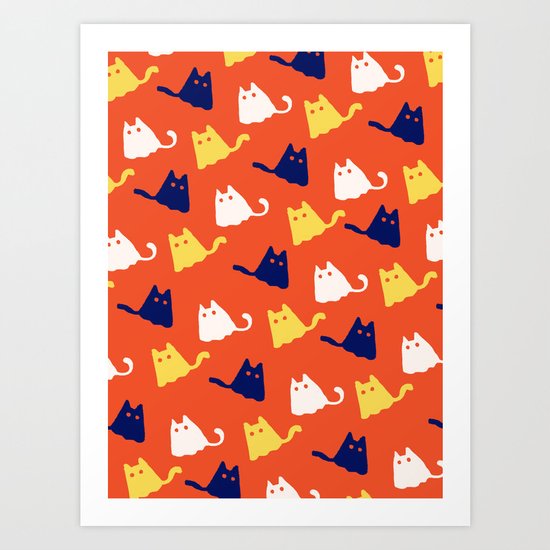 Ghostly Cats Art Print